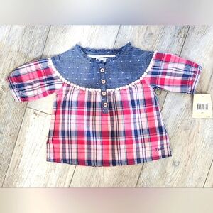 Baby Girl Levi's Plaid/Denim Top